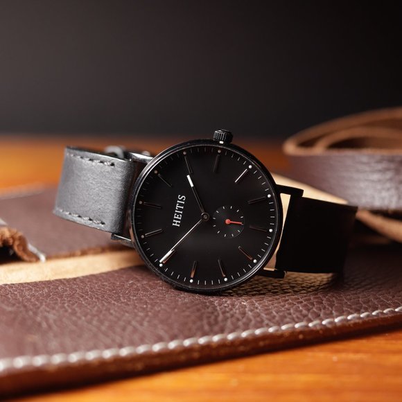 Heitis Classic Black PVD w/ Swiss Quartz Sub-Seconds Movement - Picture 1 of 4